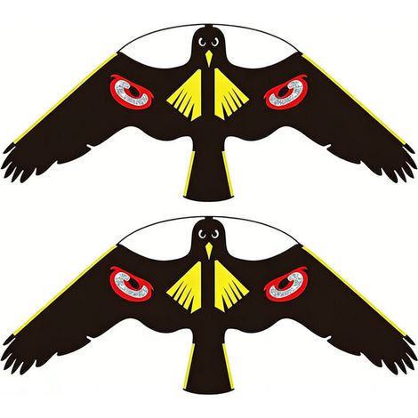 Lot de 2 Oiseaux Effaroucheur Répulsif Flying Hawk Cerf-Volant Pour Jardin Épouvantail Cour Maison Décoration -protection de la Ferme (1/5)