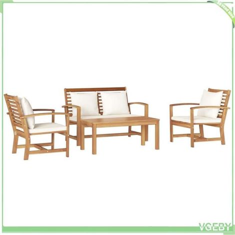Ensemble de canapé de jardin - FAFEICY - 3356853 - Teck massif - Naturel (marron) - 4 places (1/5)