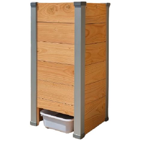 Composteur balcon 80L en bois Douglas – Éco-conçu – Assemblage facile sans clou ni vis – Pour espaces confinés – Mon Petit Potager