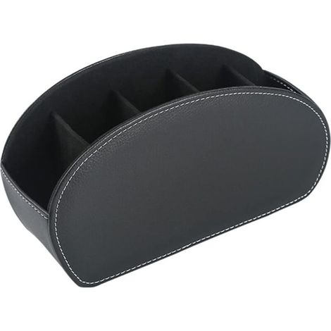 Support de télécommande en cuir PU, organiseur multifonction avec 5 compartiments, boîte de rangement pour télécommandes TV, crayons, pinceaux de maquillage