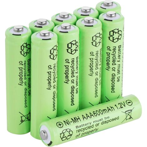 Ni-Mh Piles Rechargeables AAA, 600mAh 1,2V pré-chargées NiMh Piles (1/5)