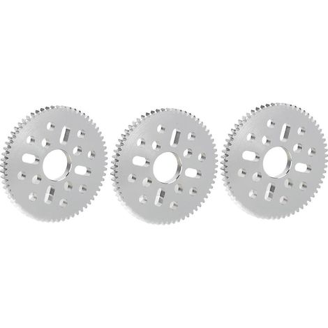 Engrenage cylindrique à denture droite en 3 parties, 4 alésages longs, 12 alésages ronds, module 0,8, alésage central de 14 mm, épaisseur de 4 mm, 4312-0