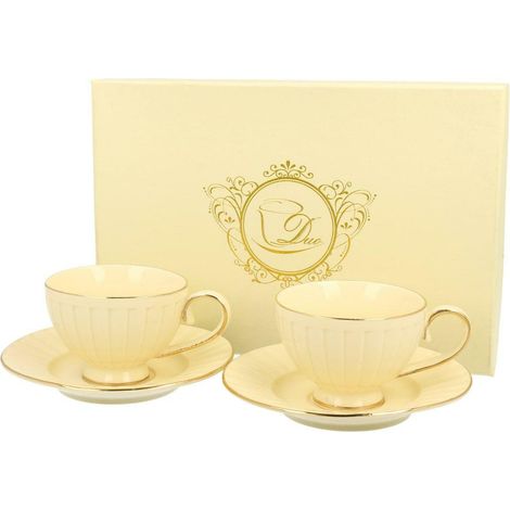 Set mit 2 ecrufarbenen Nina-Espressotassen