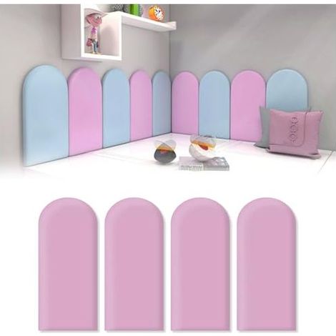 Panneaux muraux 3D, paquet de 4 pièces, auto-adhésifs, protections murales anti-collision, pour chambres et aux chambres (violet, 2040CM). (1/5)
