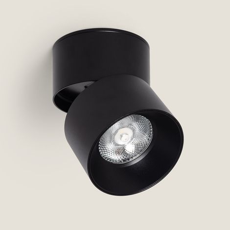 Applique LED 15W Alluminio Circolare Nero New Onuba 2700K Bianco Caldo