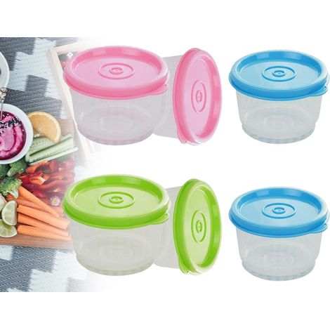 6 Gefrierbehälter aus Kunststoff, 160 ml, kleine Bento-Boxen, 3 Farben, inklusive Deckel