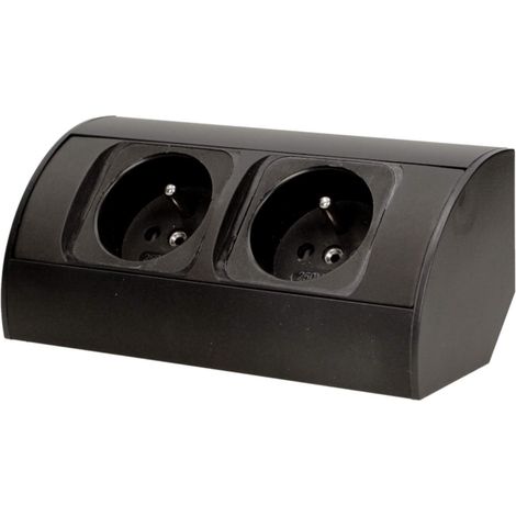 ORNO AE-1303/B Multiprise Electrique Idéal pour Cuisine Bureau et Plan de Travail Montage en Saillie à 45° Câble 0,6 m Prise Standard 3680W : Français (Type E) (Noir) (1/5)