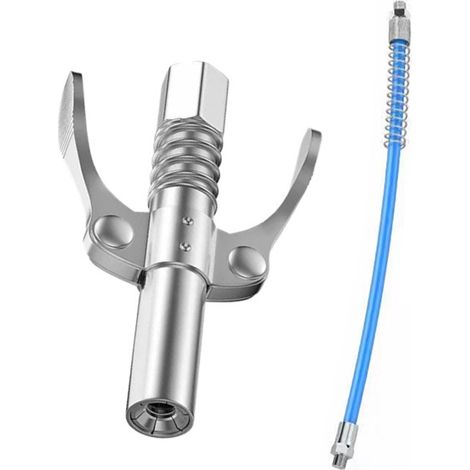 1 Embout graisseur acier inoxydable, mécanisme rétractable, bec allongé, pour zones étroites et pièces encastrées (1/5)