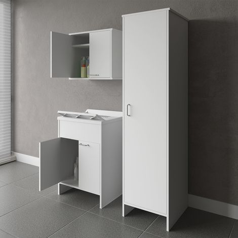 Mobile Lavatoio 2 Ante 60x50x85 Pensile 60x34x52 Colonna 45x50x182 cm (1/5)
