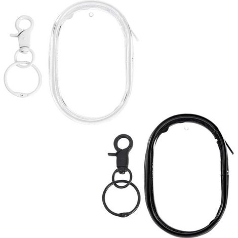 Borsa porta cavi - Scatola trasparente per auricolari per organizzare i cavi dati - 2 pezzi - Pochette per il trucco - Trasparente - Pochette per il trucco piccola con cerniera (1/5)