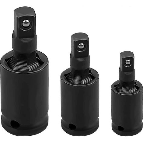 Jeu de douilles à cardan à impact, adaptateurs de douilles oscillantes à impact, adaptateurs de douilles pour visseuse à percussion 3/8", 1/2" et 1/4", adaptateur d'entraînement pivotant à cardan, res (1/5)