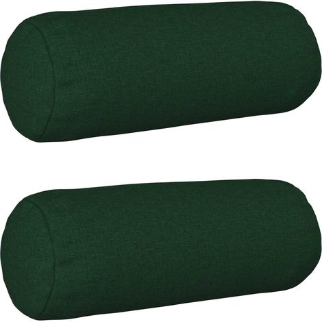 Federa 2 pz HEERLEN Verde Scuro Ø 15 x 40 cm Tessuto vidaXL (1/5)