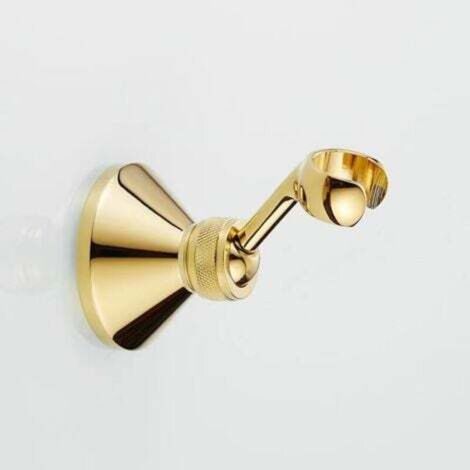 (Gold) Wall-Mounted Shower Holder, 360° Swivel Wall Mount for Hand Shower or Shower Head