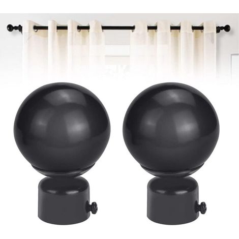 Lot d'embouts de tringle à rideau en fer, embouts de tringle à rideau ronds de 28 mm, embouts de tringle à rideau antirouille, durables, résistants à la décoloration, avec vis pour bureau, maison, hôt (1/4)