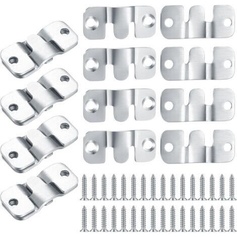 16 Pièces Support Montage Encastré Dissimulé, Supports Suspension Emboîtement Robuste, Connecteur de Meubles, Matériel Suspension Mural Acier Inox Suspendu pour Photos, Miroirs, Sffichage d'image (1/4)