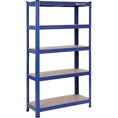 Songmics – Rayonnage 150 x 75 x 30 cm – Charge lourde 130 kg par niveau – Acier traité – 5 étagères réglables – Dispositif anti-basculement inclus – Bleu (1/5)