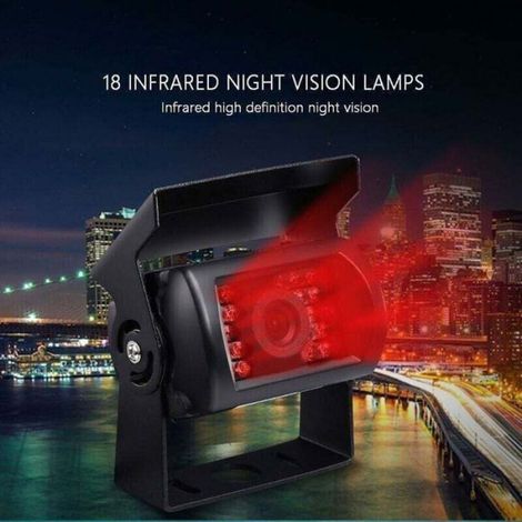 Caméra de recul avec connecteur 4 broches, 12 V/24 V, vision nocturne, étanche, pour voiture, bus, camion, caravane, camping-car Vir (1/4)
