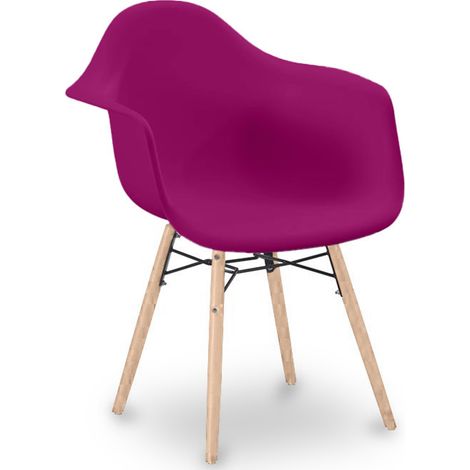 Chaise de Salle à Manger Design Scandinave - Pieds en Bois - Nordika Mauve (1/4)