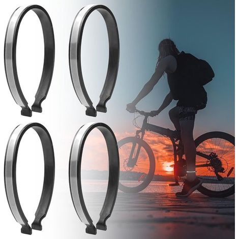 4 pinzas para pantalones de bicicleta,pinzas reflectantes para pantalones,pinzas para pantalones para ciclistas,protección para pantalones,gris (1/5)