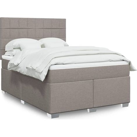 Boxspringbett mit Matratze Taupe 140x200 cm Stoff