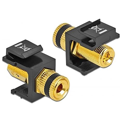 DELOCK KEYSTONE MODULE BORNE DE PÔLE  PRISE FILETÉ NOIR/NOIR 86864