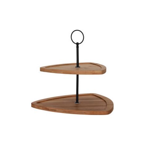 Etagere aus Bambus, 2-stöckig