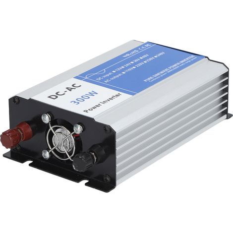 Onduleur à onde sinusoïdale pure, 300 W crête, 600 W, adapté aux véhicules, camping-cars, camions, bateaux et systèmes solaires. Il est doté d'une interface USB 5 V 2,1 A et convertit le courant alter