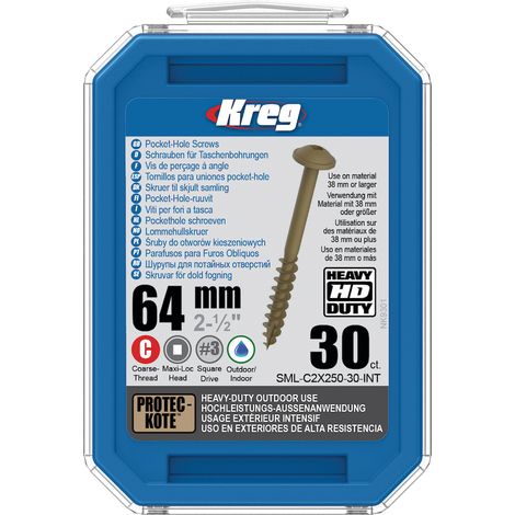 Taschenlochschraube HD 64 mm Protec-Kote™ Maxi-Loc, Außengewinde, 30- KREG - SML-C2X250-30-INT