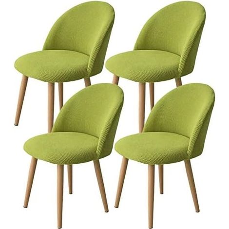 Housse De Chaises Salle À Manger Scandinave 4 pièces Extensible Arc De Coquille Jacquard Spande Fruit vert (1/4)