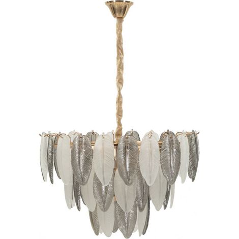 Lustre en Verre "Leafy" 60cm Multicolore
