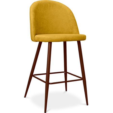 Polsterhocker aus Stoff - Skandinavisches Design - 66cm- Evelyne Gelb
