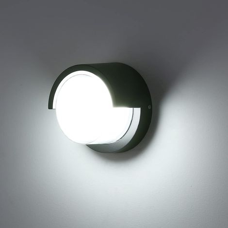 EASYCOMFORT 12W Applique Murale Extérieure LED Lampe Murale Etanche IP67 Lampe Lumière extérieur Moderne pour Cour Jardin Pilier Terrasse Proche Mur Pathway Patio Villa Couloir Blanc Froid 6000K Rond (1/5)