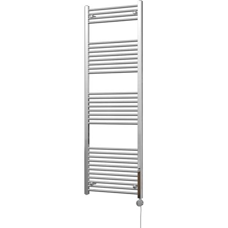 Zennor - Chrome Electric Towel Rail H1800mm x W600mm Straight 600w Thermostatic (1/3)