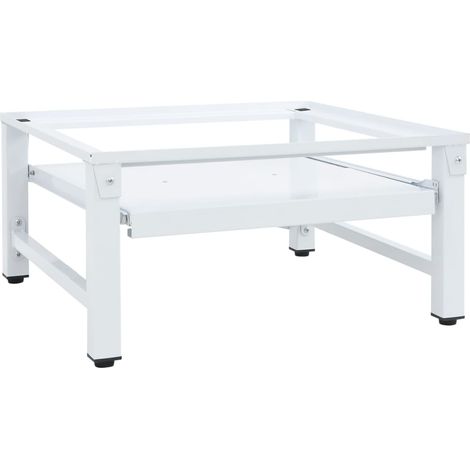 Soporte pedestal para lavadora con estante extraíble blanco vidaXL