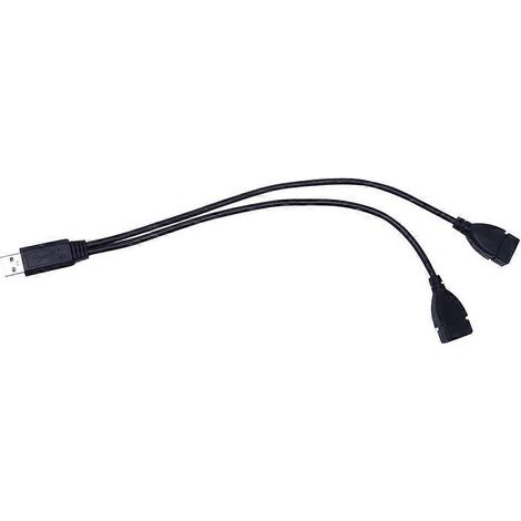 32 cm USB 2.0 A Power Enhancer Y 1 Stecker auf 2 Buchsen Daten- und Ladeverlängerungskabel (1/5)