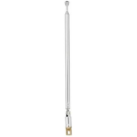 Antenna radio FM telescopica a 4 sezioni, antenna in rame cromato girevole a 360°