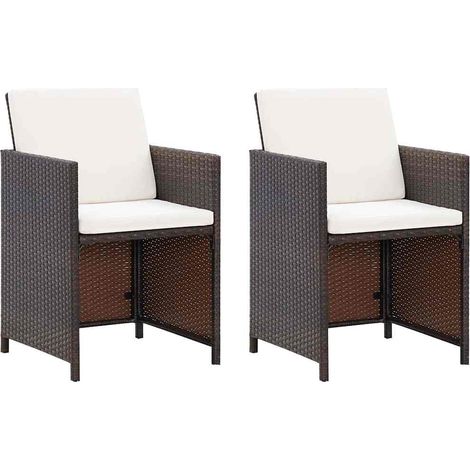 Maison Exclusive - Set Sedie da Giardino e Poggiapiedi 4 pz in Polyrattan Marrone (1/5)