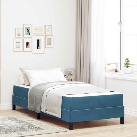 Boxspringbett mit Matratze Dunkelblau 90 x 200 cm Stoff