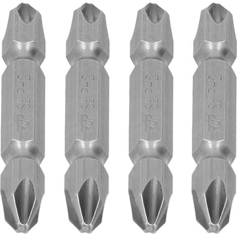 Tournevis électrique S1/4 avec embouts cruciformes double face, 65mm, lot de 10, livré en sachets plastique. (1/5)