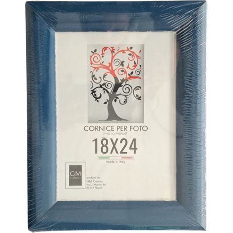 Cornice per foto in legno laccata 18x24 vari colori - Colore: Blu