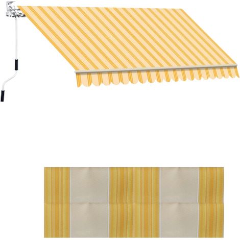 Tenda da Sole Riga Gialla 400x250 Bracci Retrattili a Barra Quadra