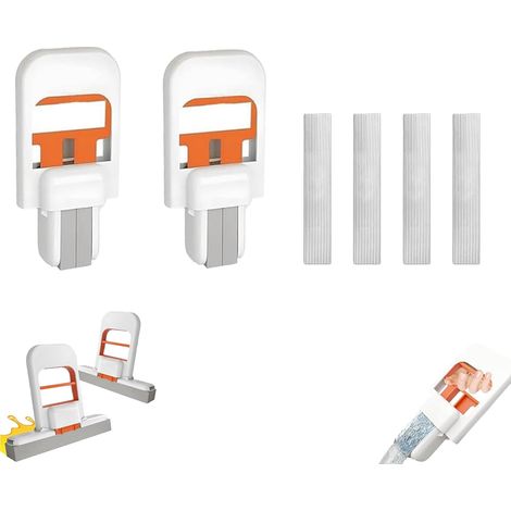 Juego de 2 mini fregonas plegables, autoescurribles y antimanchas, para uso en seco y húmedo, para cocina, baño y cristales. (1/5)