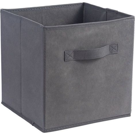 Boîte de rangement grise non tissée 27 x 27 x 28 cm une pièce Panier de rangement pour la maison (1/5)
