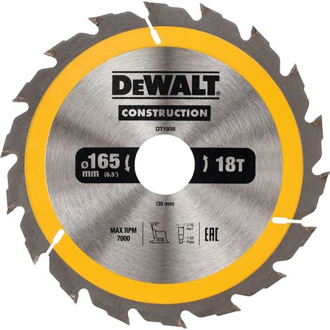DeWalt Kreissägeblatt Handkr. 165/30 mm 18WZ