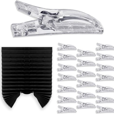 Lot de 20 pinces à rideaux transparentes, sans perçage, crochets pliables pour stores vénitiens en papier, fixations pour rideaux pare-soleil, accessoires pour fenêtres