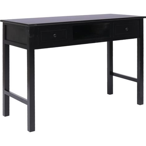 Bureau informatique Table d'ordinateur - Noir 110 x 45 x 76 cm Bois BV116216 - BonneVie (1/5)