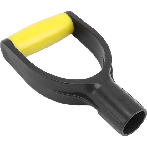Poignée en D pour pelle à neige, diamètre intérieur 32 mm, renfort en silicone, remplacement pour pelle à neige, outil de bêchage et de ratissage, jaune et noir