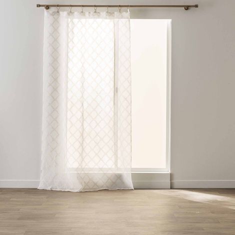 Rideau Voilage à Anneaux "Solis" 140x240cm Blanc