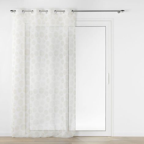 Panneau a oeillets 137 x 280 cm voile sable imprime lunile Naturel (1/4)