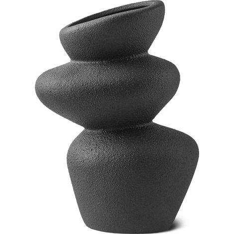 Vase en céramique – Vase sculptural en céramique avec structure en pierre rugueuse pour fleurs séchées, herbe de la pampa, fleurs fraîches ou comme objet de décoration, fait à la main (1/5)